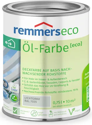 Produktbild von Remmers Öl-Farbe [eco] lichtgrau (RAL 7035) 0,75 l, Holzlack