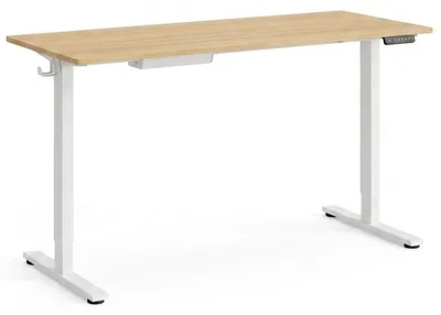 Zdjęcie produktu dla Stół z regulacją wysokości EB1M-1106-EU, 110 x 60 cm, biały/klon