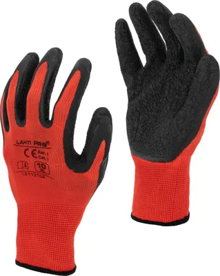 Produktbild von Latexhandschuhe Schwarz-Rot L211207P, 12 Paar, "7", Ce, Lahti