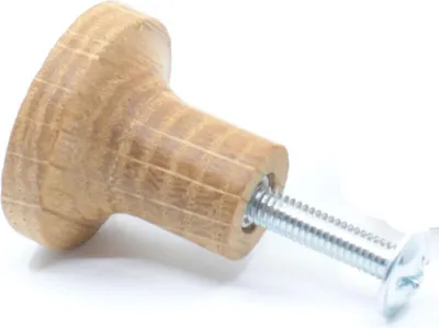 Produktbild von Möbelknopf Eiche massiv Holzknopf rund Massivholz Knopf Schrankknauf