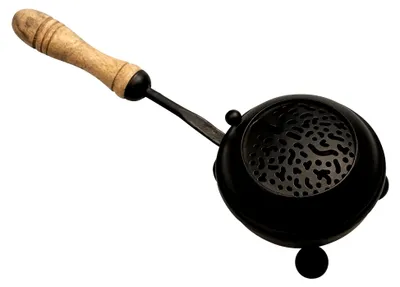 Produktbild von Schwarze Räucherpfanne aus Eisen Ø 8 cm für Räucherwerk