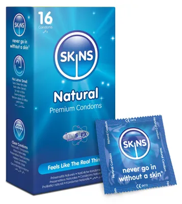 Produktbild von SKINS Kondome 16 Stück - Natürliche Latex, extra gleitfähig, geruchlos