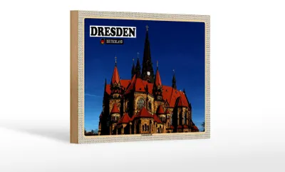 Produktbild von Holzschild Städte Dresden Deutschland Ganisonskirche 18x12 cm