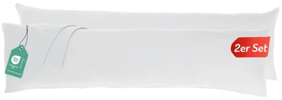 Produktbild von Kissenbezug für Seitenschläfer 40 x 145 cm (2er-Set) - Kissenbezug mit Reißverschluss, 100 % Baumwolle, -, atmungsaktiv, Kissenbezug für Seitenschläferkissen