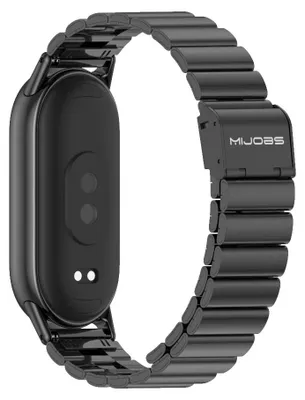 Produktbild von By Qubix Edelstahlarmband - Schwarz - passend für Xiaomi Smart Band 8 / 9 / 10