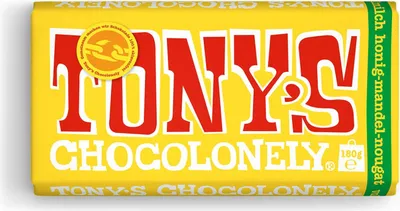 Produktbild von Tonys Vollmilchschokolade 32% Honig Mandel-Nougat 180 g