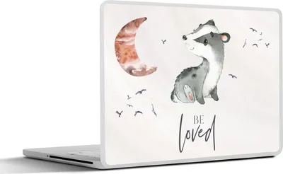 Produktbild von MuchoWow® Laptop Aufkleber Sticker Cover Zitate - Geliebt werden - Sprichwörter - Kind - Jungen - Mädchen - Aquarell 25x18 cm - Laptop-Deko