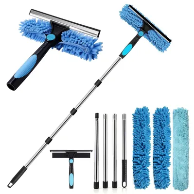 Produktbild von Omgoods – Professionelles Fensterreinigungsset mit 180 cm Teleskopstiel