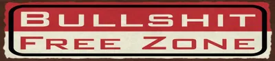 Produktbild von vianmo Blechschild 10x46 cm Bullshit free zone