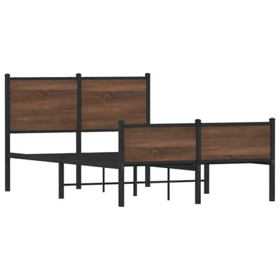 Produktbild von Metallbett ohne Matratze Eichen-Optik 120x190 cm