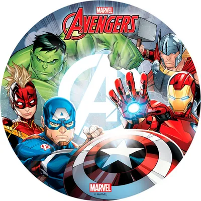 Produktbild von Jedlý dort Topper Avengers Hulk Captain America Cake Topper dort dekorace, průměr kruhu :20 cm, motiv:Avengers No. 3