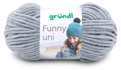 Produktbild von Gründl Chenillegarn Funny uni,100g/120m,Babywolle,100% Polyester,Häkel-und Strickgarn 07 grau