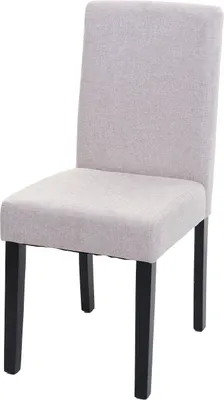 Produktbild von Esszimmerstuhl klassisch und zeitlos | HxBxT 90x43x56cm | Sitzhöhe 45cm | Stoff/Textil | dunkle Beine | Creme-Beige | Küchenstuhl Stuhl