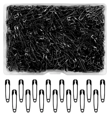 Produktbild von 500 Stück Sicherheitsnadeln 19mm Klein Schwarz Set für Schmuck und Handwerk