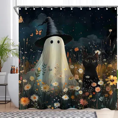 Immagine prodotto di Tenda da Doccia Motivo Halloween Impermeabile 180x180 cm 12 Anelli