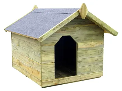 Produktbild von Hundehütte mit Dach aus imprägniertem Kiefernholz für den Außenbereich