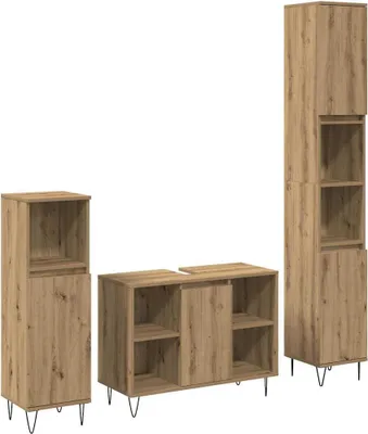 Produktbild von Möbel Badezimmer Möbel Set 3 pcs Artisan Eiche 30 x 30 x 180 cm - Badezimmer 3378508