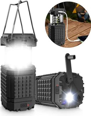 Produktbild von Multifunktionale LED-Zeltlampe – Handkurbel + 5000mAh Powerbank, tragbare Notlampe für Camping