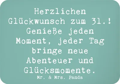 Produktbild von Mr. & Mrs. Panda magnet Spruch 31. Geburtstag - Meeresbrise - Geschenk, haftmagnet, personalisierte Geschenke, whiteboardmagnet, unvergessliches Erlebnis, Pinnwandmagnet