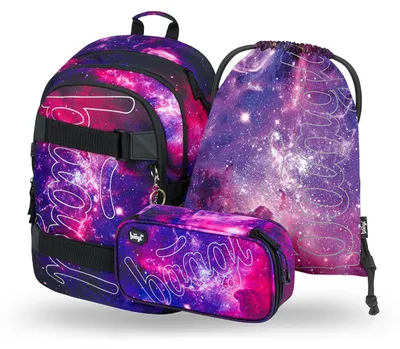 Produktbild von Baagl Schulrucksack Set 3 Teilig Schultasche Grundschule - Skate Galaxy