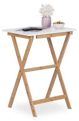 Image de Table d'appoint pliante en bambou, pour intérieur et extérieur