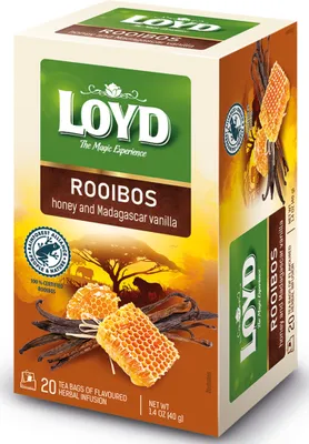 Zdjęcie produktu dla Herbatka Rooibos Loyd Miód i Wanilia 20 torebek