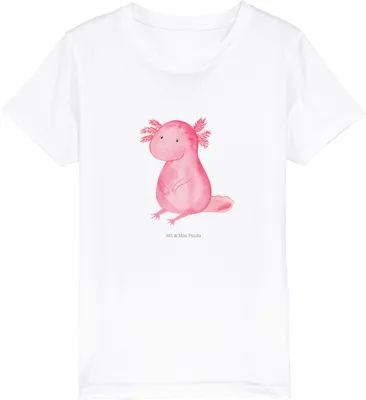 Produktbild von Mr. & Mrs. Panda Kleinkinder T-Shirt Axolotl Niedlich 3-4 Jahre (98/104) - Weiß - Geschenk, Teenager, Liebe, Weisheit, Kindershirt, Kinder Öko, Lebensweisheit, Fröhlich