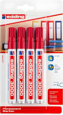 Produktbild von Marker Edding 3000 Rot 4St