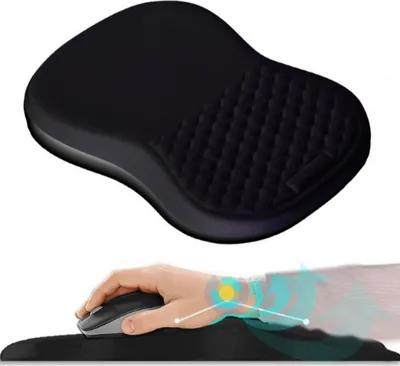 Zdjęcie produktu dla INF Ergonomiczna podkładka pod nadgarstek z pianki memory do myszy Czarny