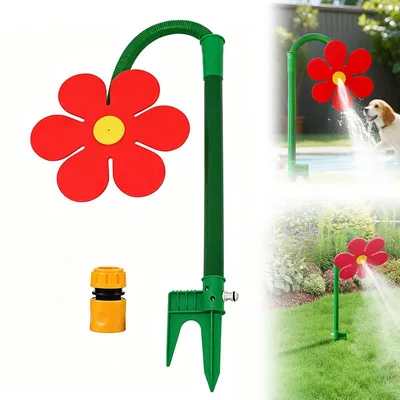 Produktbild von Wassersprinkler Kinder Outdoor, 360° Rasensprinkler Tanzende Blume, Wasserblume für Garten Kinder, Rasensprenger mit Gartenschlauch Anschluss
