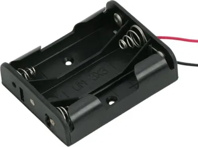 Produktbild von 10x Batteriehalter AA - Für 3 AA-Batterien - Mit 12 cm Kabel - 10 Stück - Schwarz - 10 Stück [05344]