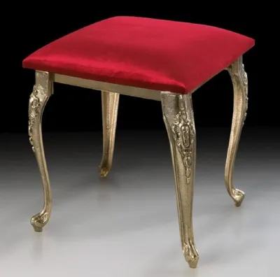 Zdjęcie produktu dla Casa Padrino stołek w stylu barokowym z brązu bordowy czerwony / złoty h. 42 cm - meble w stylu barokowym