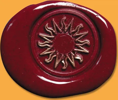 Produktbild von Jacques Herbin 3x Rundes Siegel mit Holzgriff, Symbol - Soleil 40254T