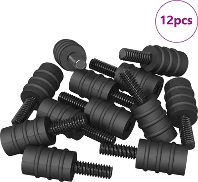 Produktbild von vidaXL Abstandsschraube 12 pcs Schwarz M4 Gummi und Stahl