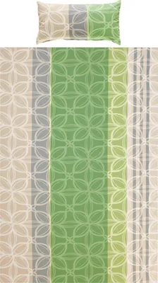 Produktbild von Erwin Müller Bettwäsche grün-grau 1x 135x200 cm + 1x 40x80 cm