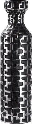 Image de NewSangXia Vase noir sur pied avec motifs argentés - 62 cm Grands vases pour l'intérieur, Vase noir haut