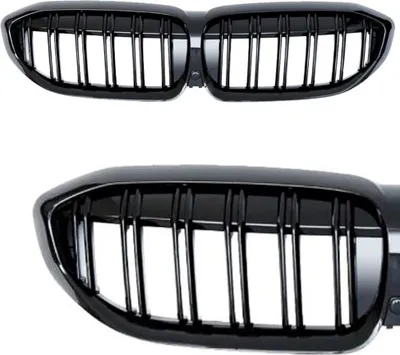 Immagine prodotto di Griglia del radiatore sportiva con DOUBLE RIP in finitura sportiva nera lucida per BMW
