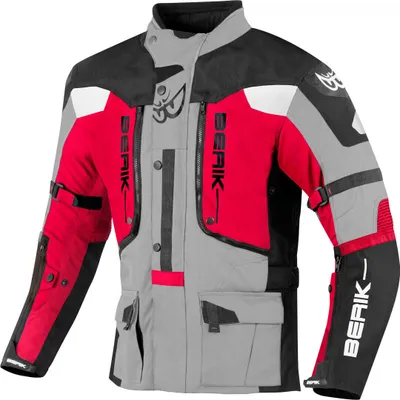 Produktbild von Berik Dakota wasserdichte 3in1 Motorrad Textiljacke, schwarz/grau/rot, 54