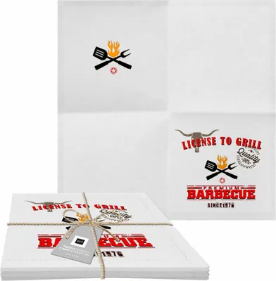 Obrázek produktu pro PPD License To Grill textilní ubrousky, látkové ubrousky, stolní ubrousky, sada 2 ks, bavlna, bílé / barevné, 20 cm, 1531268