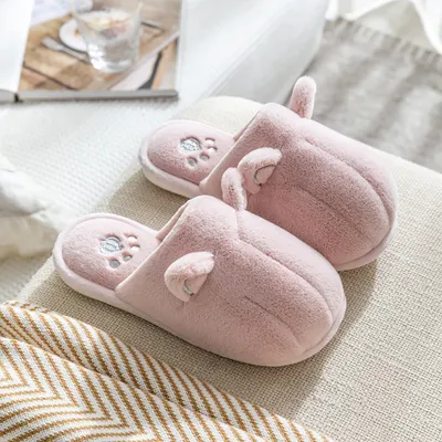 Produktbild von Damen Hausschuhe Winter Plüsch Hausschuhe Warm Pantoffeln Niedliche Hasenpantoffeln, Größe: 40/41