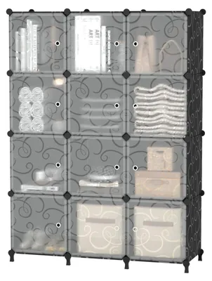 Immagine prodotto di Scaffale modulare - Scaffale a cubi - 12 cubi - 30 x 30 x 30 cm - Con ante
