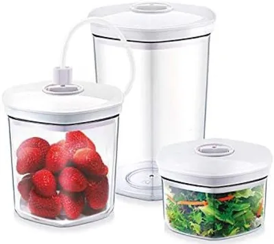 Produktbild von PolkaHome® Vakuumbehälter zur Lebensmittelaufbewahrung, transparent, luftdicht, 10 l, 29 x 24 x 15 cm