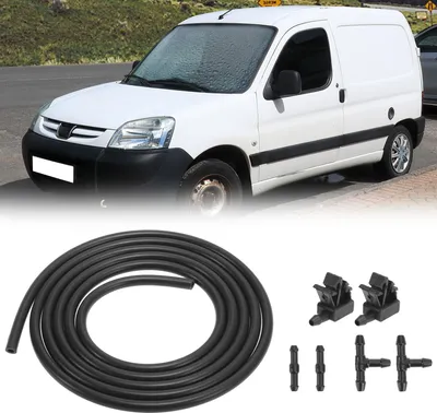Image de Ensemble Buse de Lave-Glace pour Citroen Berlingo Durite de Tuyau d'Essuie-Glace Connecteur Pare-brise 6438z7