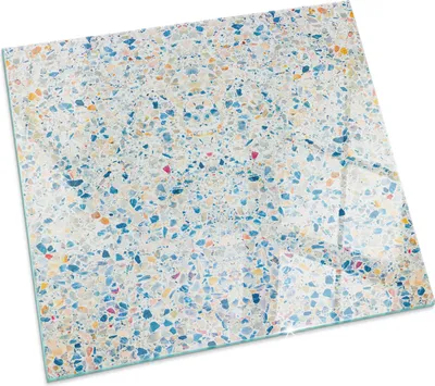 Produktbild von Abstraktes Texturmuster – Glasbodenplatte für – Kaminofen – Kaminplatte Glas – Schutzglas – Funkenschutzplatte –Glasbodenplatte Feuerfeste – Hitzeschutzplatte – Bodenschutz aus Glas – 50x50 cm