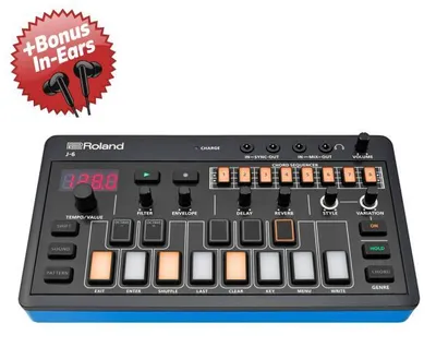 Produktbild von Roland Aira J-6 Chord Synthesizer + Bonus In-Ear Kopfhörer