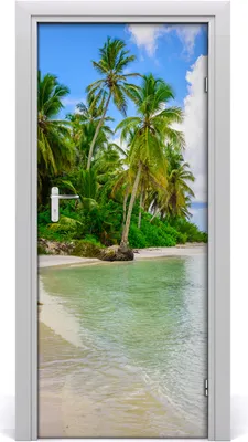 Produktbild von Tulup Türaufkleber 85x205 cm Dekorative Aufkleber Selbstklebend Wasserdichte Tapete Abnehmbar Schlafzimmer Wohnzimmer Wohnkultur - tropischer Strand