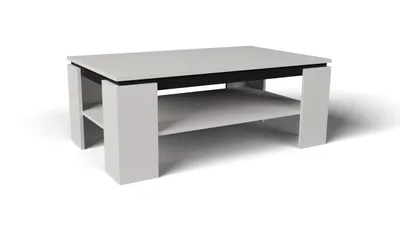 Produktbild von Couchtisch - Kaffeetisch - Beistelltisch - Wohnzimmertisch - 90x45x50 cm B/T/H - Weiß - Holztisch - Rechteckiger - Modern - Liza 2