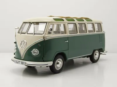 Produktbild von VW T1 b Samba Bus grün weiß Modellauto 1:18 Schuco