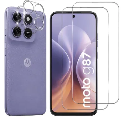 Produktbild von 2X Schutzglas für Motorola Moto G87 Display Kamera Panzerfolie Hartglas Full Cover 9H