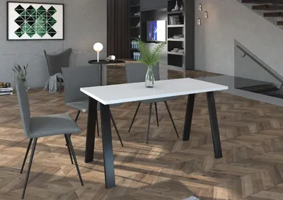 Produktbild von Esstisch KLEO Tisch Metallbeine 138x67 Weiß